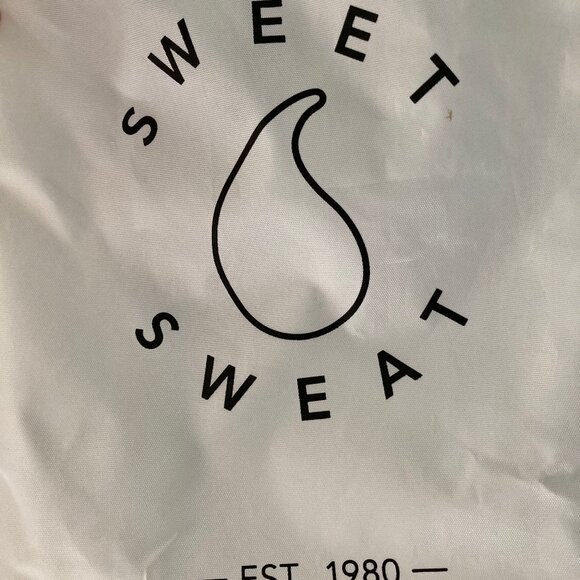 White "Sweet Sweat" Gym Bag, Drawstring Backpack - Picture 3 of 7